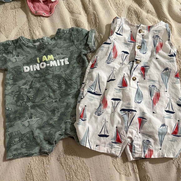 Spring Summer Baby 6mo Clothing lot with Nautical and Fun Prints bundle of 8 - Picture 2 of 7